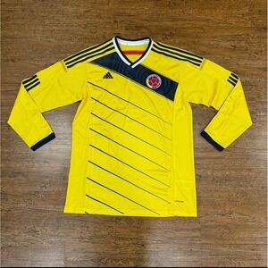 Adidas Colombia National Team 2014 Yellow Soccer Football Futbol Jersey Men's XL